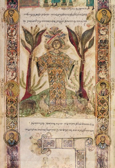 Tellus, from Exultet I, c.1030 by Italian School